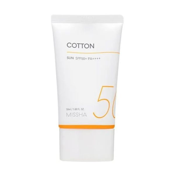کرم ضد آفتاب میشا کاتن SPF 50 مناسب برای انواع پوست به ویژه پوست های حساس و چرب